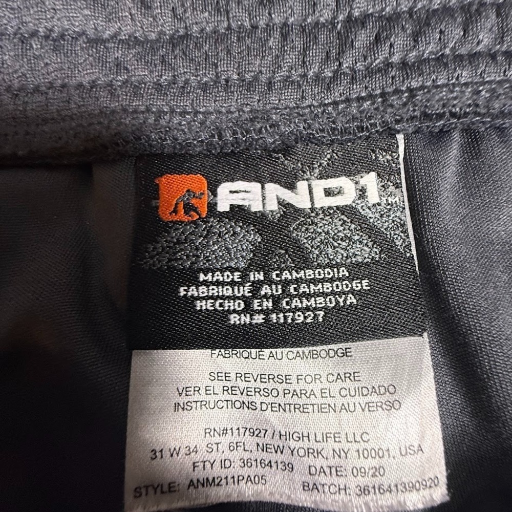 AND1 Jogger Pants Mens XL Gray Mesh Basketball Athletic Sweatpants Activewear‎ - Picture 4 of 9